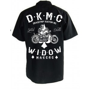 Dragstrip Clothing Mens Work Shirt Widow Makers MC Biker Print